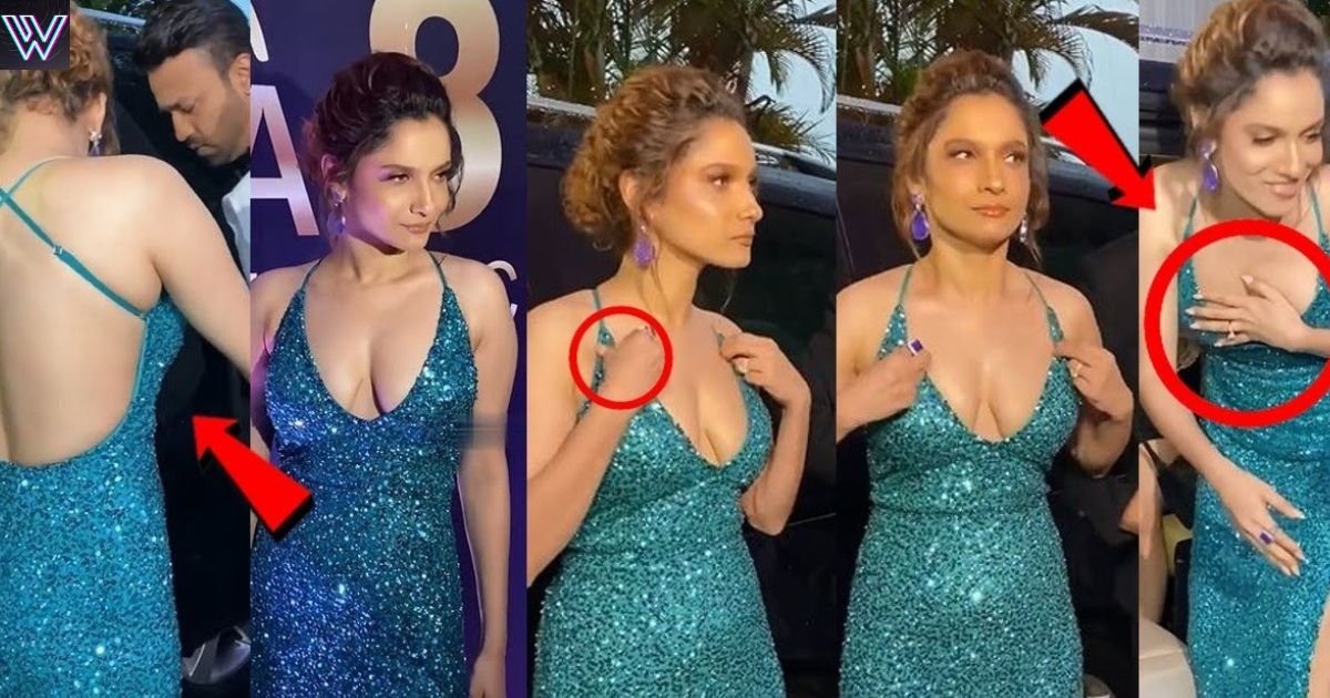 Ankita Lokhande's dress betrayed and was seen above